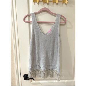 Lilly Pulitzer knitted fringe hem tank top size medium